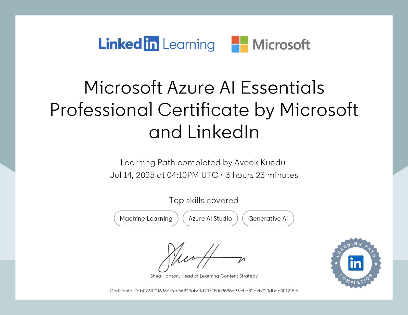 Azure AI Certificate